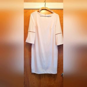 Calvin Klein crepe sheath, pink, size 14.